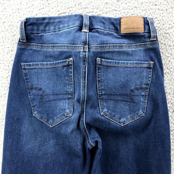 AMERICAN EAGLE Womens Size 0 SHORT Dream Curvy Hi-Rise Distressed Jegging Jeans - Picture 5 of 16